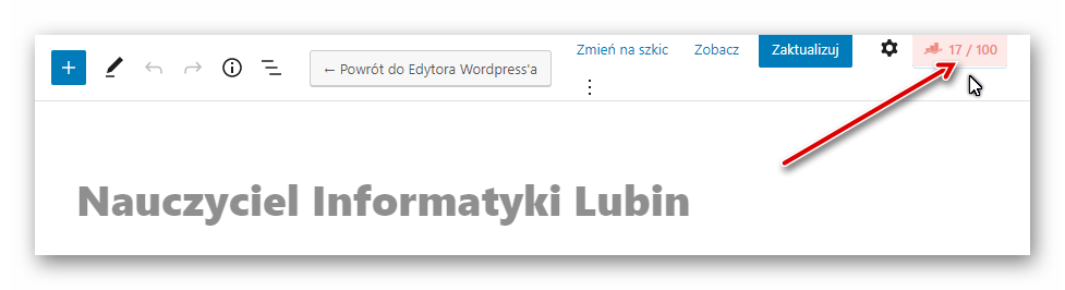 Kliknij w przycisk RankMathSEO