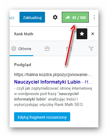 Ogólny wynik podstawowe SEO