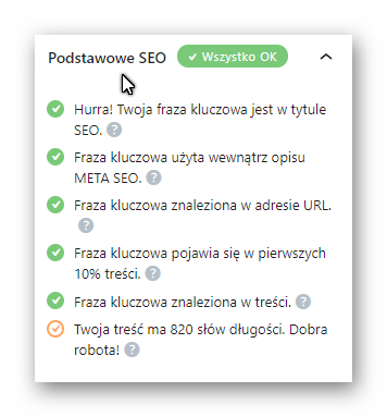 Podstawowe SEO w Rank Math